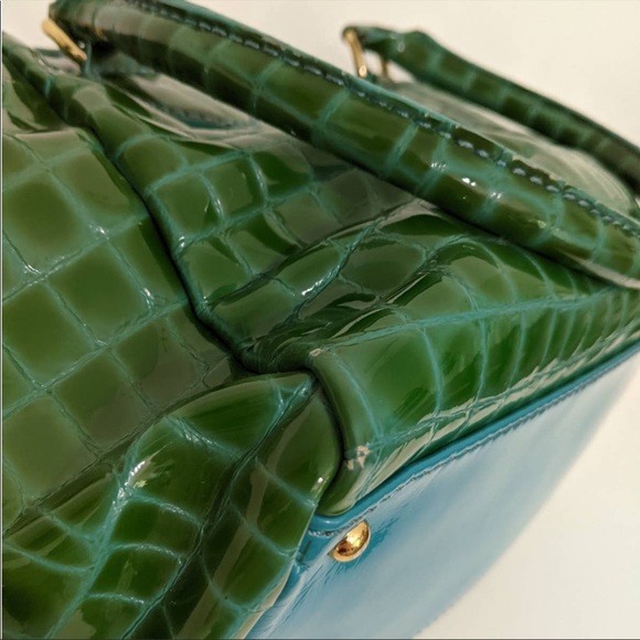 Antonio Melani Green Turquoise Patent Shoulder Bag - Picture 9 of 9